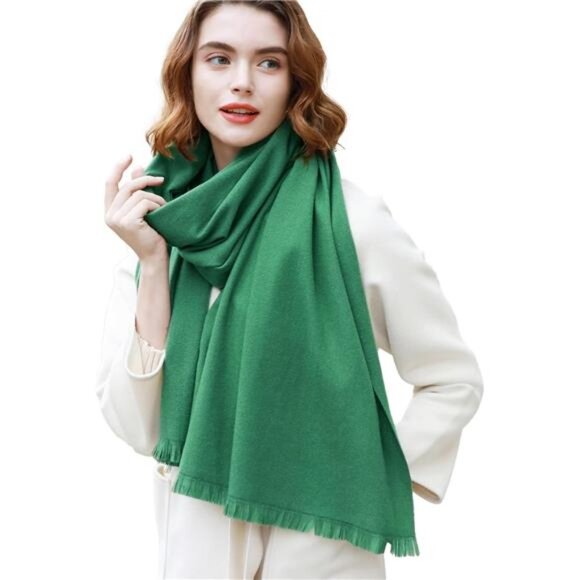 Women Pashmina Shawl Wraps for Party Green - Picture 2 of 7